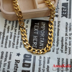 زنجیر کارتیر طلایی استیل 60 سانتی متر 9 میل  کد GNB162236W