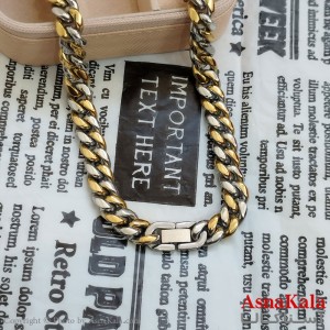 زنجیر کارتیر طلایی نقره ای استیل 60 سانتی متر 10میل