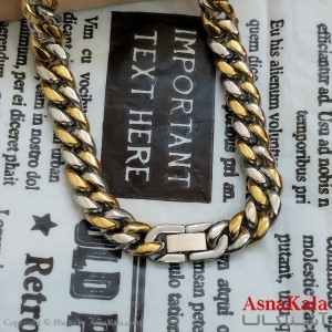 زنجیر کارتیر طلایی نقره ای استیل 60 سانتی متر