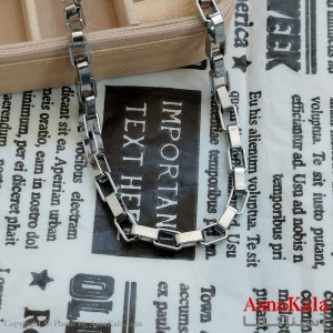 زنجیر آجری بزرگ نقره ای