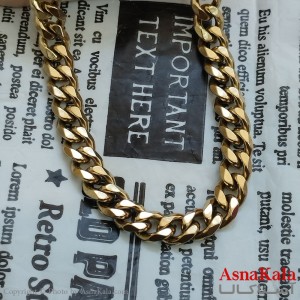 زنجیر کارتیر طلایی استیل 60 سانتی متر 10میل  کد GNB162241W