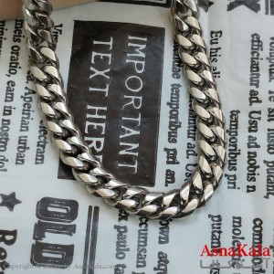 زنجیر کارتیر نقره ای استیل 60 سانتی متر 10میل  کد GNB162243W