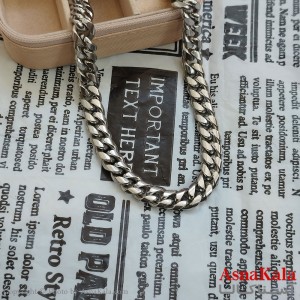 زنجیر کارتیر نقره ای استیل 60 سانتی متر 10میل