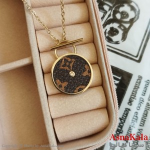 گردنبند قفل تی طلایی دخترانه استیل کد GNB162245W