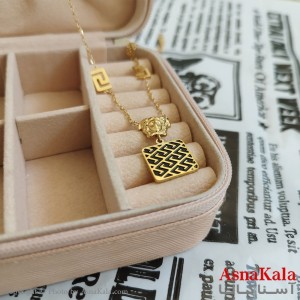 گردنبند ورساچه طلایی دخترانه استیل کد GNB162246W