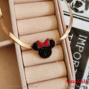 گردنبند هرینگبون موش رزگلد دخترانه استیل کد GNB162249W