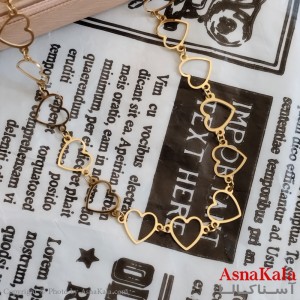 گردنبند قلب طلایی دخترانه استیل کد GNB162252W