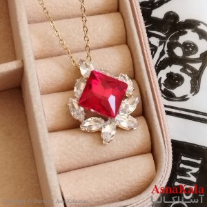 گردنبند نگیندار طلایی دخترانه استیل کد GNB162254W