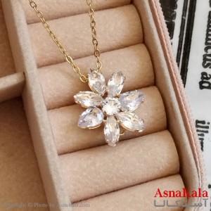 گردنبند نگیندار طلایی دخترانه استیل کد GNB162255W