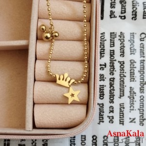 گردنبند طلایی دخترانه استیل کد GNB162263W