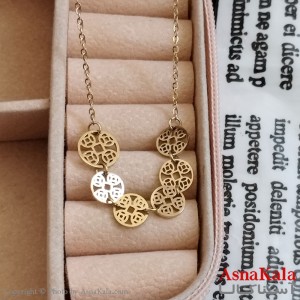 گردنبند طلایی دخترانه استیل کد GNB162264W