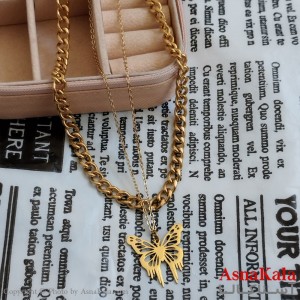 گردنبند پروانه دولاین طلایی