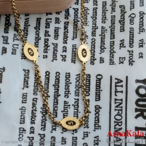 گردنبند طلایی دخترانه استیل کد GNB162268W