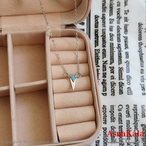 گردنبند نقره ای دخترانه 45 سانتی متر استیل کد GNB162275W