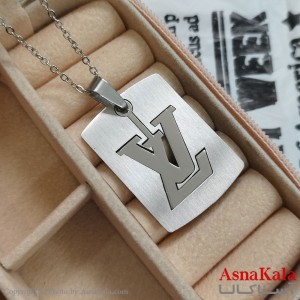 آویز گردنبند مردانه لویی ویتون رنگ نقره ای کد GNB162288W