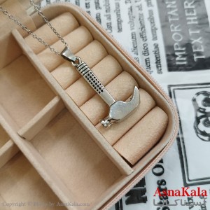 آویز گردنبند مردانه چکش نقره ای