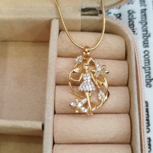 آویز ژوپینگ دخترانه رنگ طلایی کد GNB162294W