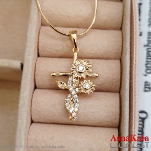 آویز ژوپینگ دخترانه رنگ طلایی کد GNB162307W