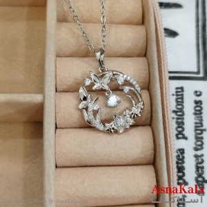 آویز ژوپینگ دخترانه رنگ نقره ای کد GNB162341W