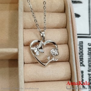 آویز ژوپینگ دخترانه رنگ نقره ای کد GNB162342W