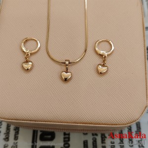 نیم ست زنانه ژوپینگ شامل گوشواره و گردنبند رنگ طلایی کد NIM141079W