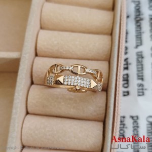 انگشتر زنانه ژوپینگ طلایی مشابه طلا کد ANG191147W
