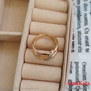 انگشتر زنانه ژوپینگ طلایی مشابه طلا کد ANG191154W