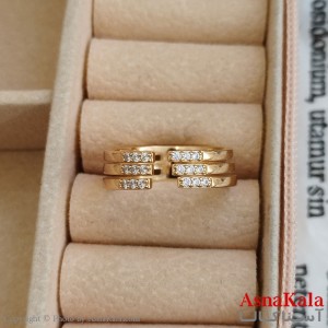 انگشتر زنانه ژوپینگ طلایی مشابه طلا کد ANG191175W