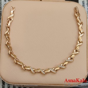 دستبند شوپینگ نگیندار طلایی کد DSB181629W