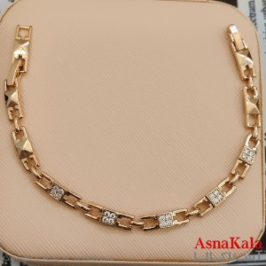 دستبند شوپینگ نگیندار طلایی