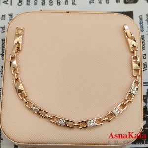 دستبند شوپینگ نگیندار طلایی کد DSB181630W