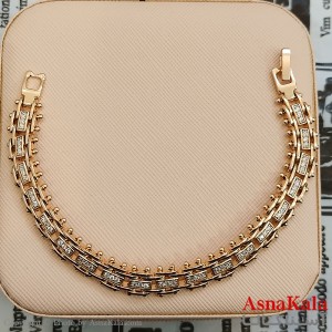 دستبند شوپینگ نگیندار طلایی