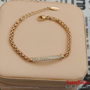 دستبند شوپینگ نگیندار طلایی کد DSB181633W