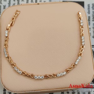 دستبند شوپینگ نگیندار طلایی کد DSB181635W