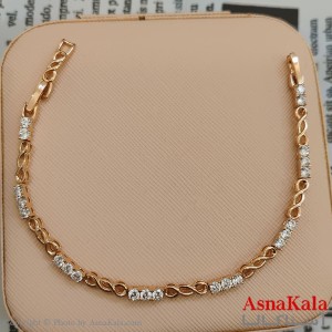 دستبند شوپینگ نگیندار طلایی