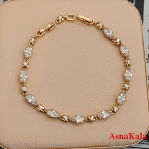 دستبند شوپینگ نگیندار طلایی