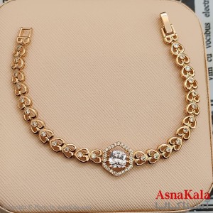 دستبند شوپینگ نگیندار طلایی کد DSB181638W