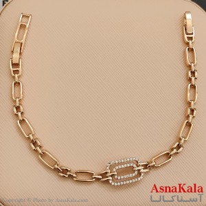 دستبند شوپینگ نگیندار طلایی