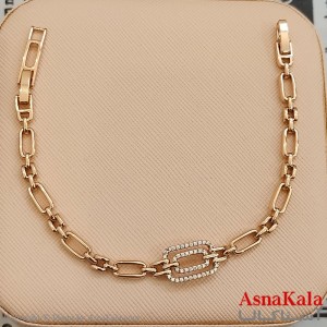 دستبند شوپینگ نگیندار طلایی کد DSB181640W