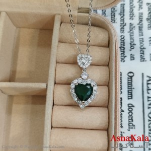 نیم ست زنانه شامل گردنبند و گوشواره رنگ نقره ای کد NIM141106W