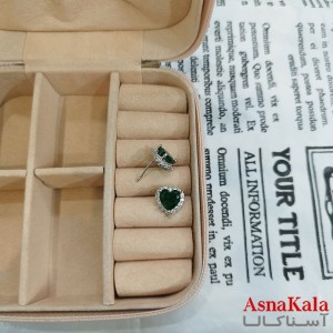 نیم ست زنانه قلب نگین سبز