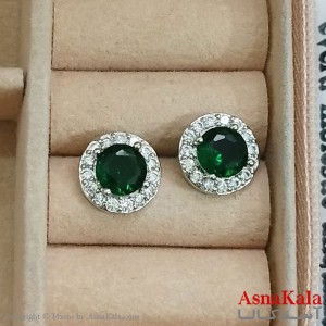 نیم ست زنانه شامل دایره نگین سبز