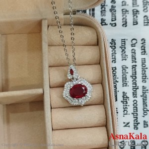 نیم ست زنانه شامل  مدرن نگین قرمز