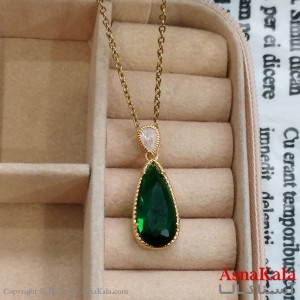 نیم ست زنانه شامل گردنبند و گوشواره  مدل شکوفه  قطره