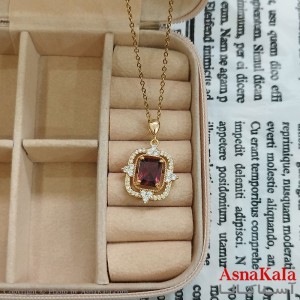 نیم ست زنانه مدرن نگین قرمز