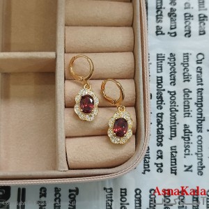 نیم ست زنانه مدرن نگین قرمز