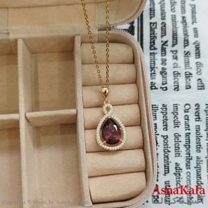 نیم ست زنانه شامل گردنبند و گوشواره  مدل اشک