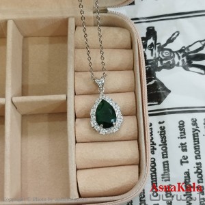 گردنبند زنانه  نگین سبز