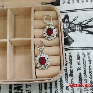 گوشواره نگین قرمز