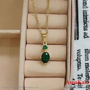 گردنبند استیل زنانه دونگین سبز کد GNB162402W